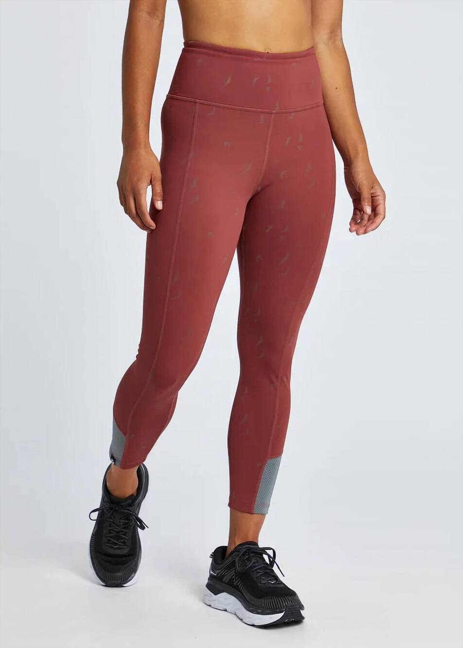 NEW OISELLE women's firecracker 3/4 tight leggings in redwood